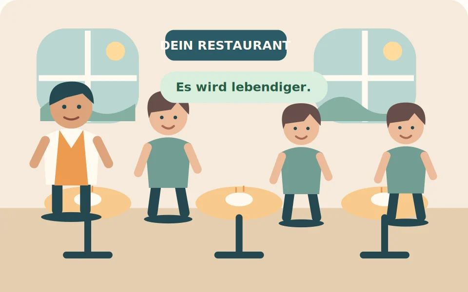 Es wird voller. Du behältst den Überblick.
