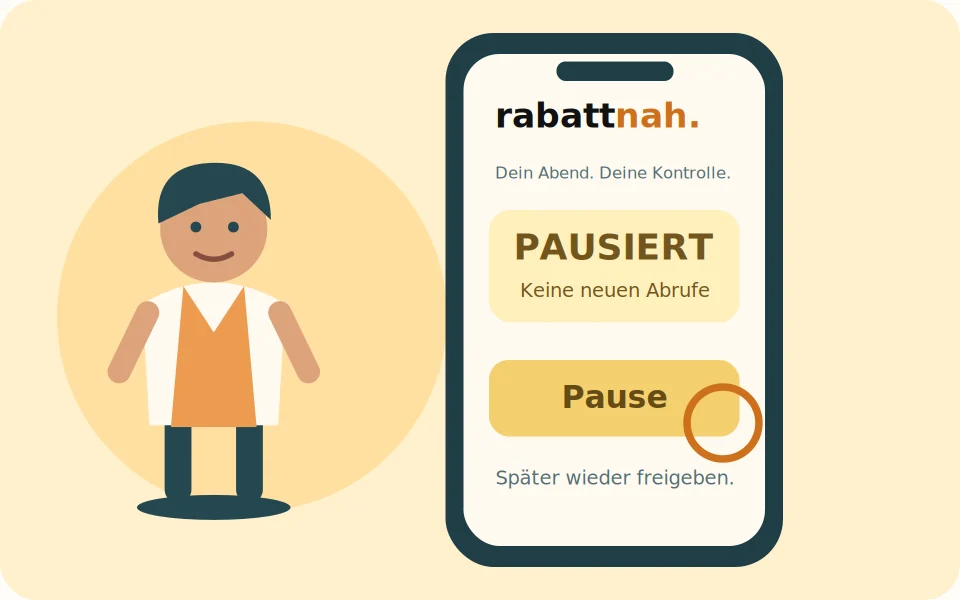 Ein Klick auf Pause.